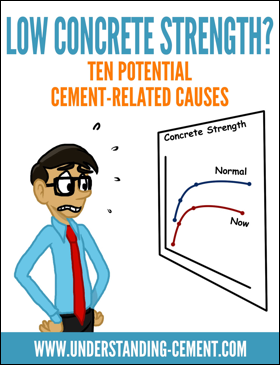 Image of ebook cover: 10 potential causes of cement-related low strength in concrete