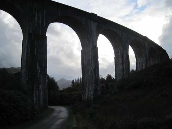 Glenfinnan viaduct, western end, looking South.